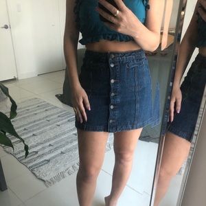 Button Up Jean Skirt